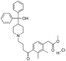 ,-Dimethyl-4-[4-[4-(Hydroxydiphenylmethyl)-1-Piperidinyl]-1-Oxobutyl]Phenyl Acetic Acid Methyl Ester Hydrochloride Struktur