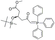 METHYL(3R)-3-(TERT-BUTYLDIMETHYLSILYLOXY)-5-OXO-6-TRIPHENYLPHOSPHORANYLIDENE HEXANOATE Struktur