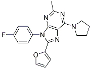 9-(4-FLUOROPHENYL)-8-(FURAN-2-YL)-2-METHYL-6-(PYRROLIDIN-1-YL)-9H-PURINE Struktur