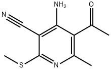 5-ACETYL-4-AMINO-6-METHYL-2-(METHYLTHIO)PYRIDINE-3-CARBONITRILE Struktur