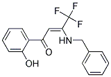 3-BENZYLAMINO-4,4,4-TRIFLUORO-1-(2-HYDROXYPHENYL)-BUT-2-(Z)-ENE-1-ONE Struktur