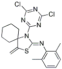 N1-[1-(4,6-DICHLORO-1,3,5-TRIAZIN-2-YL)-4-METHYLIDENE-3-THIA-1-AZASPIRO[4.5 ]DEC-2-YLIDEN]-2,6-DIMETHYLANILINE Struktur