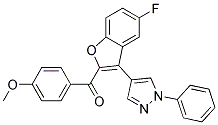 [5-FLUORO-3-(1-PHENYL-1H-PYRAZOL-4-YL)-1-BENZOFURAN-2-YL](4-METHOXYPHENYL)METHANONE Struktur