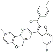 [5-FLUORO-3-(6-METHYL-10H-9-OXA-4-AZA-PHENANTHREN-2-YL)-BENZOFURAN-2-YL]-P-TOLYL-METHANONE Struktur