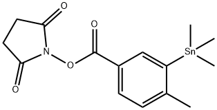 N-SUCCINIMIDYL 4-METHYL-3-TRIMETHYLSTANNYL-BENZOATE Struktur