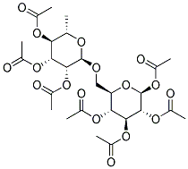 6-O-(2,3,4-tri-O-acetyl-6-deoxy-alpha-L-mannopyranosyl)-beta-D-glucose tetraacetate  Struktur