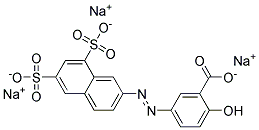 trisodium 5-[(6,8-disulphonato-2-naphthyl)azo]salicylate Struktur