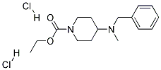 4-(N-Methyl-N-benzyl)amino-N-carbethoxypiperidine dihydrochloride Struktur