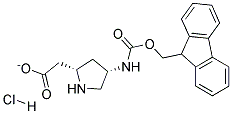 (2S,4S)-4-[(Fluoren-9-ylmethoxy)carbonylamino]pyrrolidine-2-methylcarboxylate hydrochloride Struktur