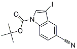 5-Cyano-3-iodo-1H-indole, N-BOC protected Struktur