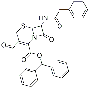 Benzhydryl 3-formyl-6-oxo-7-[(2-phenylacetyl)amino]-7,7a-dihydro-2H,6H-azeto[2,1-b][1,3]thiazine-4-carboxylate Struktur