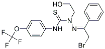 N1-[4-(trifluoromethoxy)phenyl]-2-(2-bromo-1-phenylethylidene)-1-(2-hydroxyethyl)hydrazine-1-carbothioamide Struktur