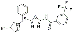 N-{5-[(2-benzyl-7-bromo-2-azabicyclo[2.2.1]hept-6-yl)thio]-1,3,4-thiadiazol-2-yl}-3-(trifluoromethyl)benzamide Struktur