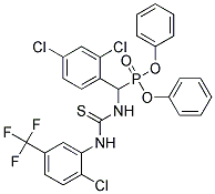 diphenyl [({[2-chloro-5-(trifluoromethyl)anilino]carbothioyl}amino)(2,4-dichlorophenyl)methyl]phosphonate Struktur