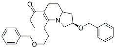 (2R,9S)-1-2-Benzyloxy-5-(3-benzyloxypropyl)-1,2,3,7,8,8a-hexahydroindolizin-6-ylpropan-1-one Struktur