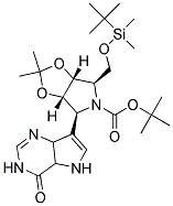 (3AR,4R,6S,6AS)-4-(TERT-BUTYL-DIMETHYL-SILANYLOXYMETHYL)-2,2-DIMETHYL-6-(4-OXO-4,4A,5,7A-TETRAHYDRO-3H-PYRROLO[3,2-D]PYRIMIDIN-7-YL)-TETRAHYDRO-[1,3]DIOXOLO[4,5-C]PYRROLE-5-CARBOXYLIC ACID TERT-BUTYL ESTER Struktur