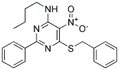 6-(BENZYLTHIO)-N-BUTYL-5-NITRO-2-PHENYLPYRIMIDIN-4-AMINE Struktur