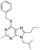 6-(BENZYLTHIO)-9-ISOBUTYL-2-METHYL-8-PROPYL-9H-PURINE Struktur