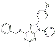 6-(BENZYLTHIO)-8-(4-METHOXYPHENYL)-2-METHYL-9-PHENYL-9H-PURINE Struktur