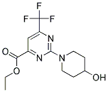 Ethyl 2-(4-hydroxypiperidin-1-yl)-6-(trifluoromethyl)pyrimidine-4-carboxylate Struktur