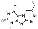 8-BROMO-7-(2-BROMOBUTYL)-1,3-DIMETHYL-2,3,6,7-TETRAHYDRO-1H-PURINE-2,6-DIONE, TECH Struktur