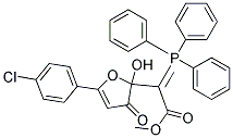 METHYL 2-[5-(4-CHLOROPHENYL)-2-HYDROXY-3-OXO-2,3-DIHYDROFURAN-2-YL]-2-(1,1, 1-TRIPHENYL-LAMBDA~5~-PHOSPHANYLIDENE)ACETATE Struktur