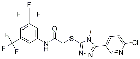 N1-[3,5-DI(TRIFLUOROMETHYL)PHENYL]-2-{[5-(6-CHLORO-3-PYRIDYL)-4-METHYL-4H-1 ,2,4-TRIAZOL-3-YL]THIO}ACETAMIDE Struktur