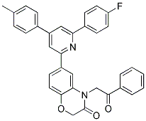 6-[6-(4-FLUORO-PHENYL)-4-P-TOLYL-PYRIDIN-2-YL]-4-(2-OXO-2-PHENYL-ETHYL)-4H-BENZO[1,4]OXAZIN-3-ONE Struktur