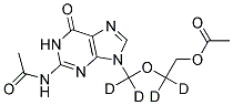 N2-ACETYL-9-(2-ACETOXYETHOXYMETHYL-D4)GUANINE Struktur