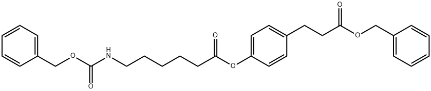 BENZYL 3-(4-(N-BENZYLOXYCARBONXYL-6-AMINOCAPROYLOXY)PHENYL)PROPIONATE Struktur