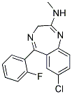 7-CHLORO-5-(2-FLUOROPHENYL)-2-METHYLAMINO-3H-1,4-BENZODIAZEPINE Struktur