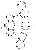 4,4-DIFLUORO-8-(4'-IODOPHENYL)-1,7-BIS-(1'-NAPTHYL)-4-BORA-3A,4A-DIAZA-S-INDACENE Struktur