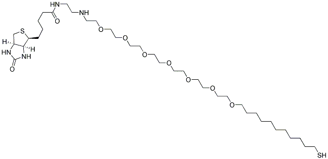 N-[23-(9-MERCAPTONONYL)-3,6,9,12,15,18,21-HEPTAOXATRICOSANYL]-N'-(BIOTINYL)ETHYLENEDIAMINE Struktur