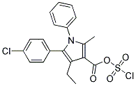 ETHYL 5-(4-CHLOROPHENYL)-3-CHLOROSULPHONYL-2-METHYL-1-PHENYLPYRROLE-3-CARBOXYLATE TECH. Struktur