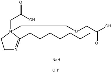 disodium 1-[2-(carboxymethoxy)ethyl]-1-(carboxymethyl)-2-heptyl-4,5-dihydro-1H-imidazolium hydroxide  Struktur