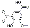 4-Hydroxy-3-methoxy-5-nitrobenzoic acid Struktur