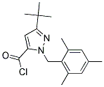 3-tert-Butyl-1-(2,4,6-trimethylbenzyl)-1H-pyrazole-5-carbonyl chloride Struktur