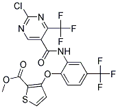 methyl 3-[2-({[2-chloro-4-(trifluoromethyl)pyrimidin-5-yl]carbonyl}amino)-4-(trifluoromethyl)phenoxy]thiophene-2-carboxylate Struktur