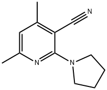 4,6-Dimethyl-2-(pyrrolidin-1-yl)nicotinonitrile Struktur