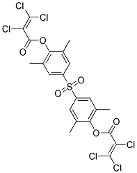 4-({3,5-dimethyl-4-[(2,3,3-trichloroacryloyl)oxy]phenyl}sulphonyl)-2,6-dimethylphenyl 2,3,3-trichloroacrylate Struktur