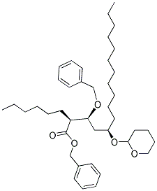 (2S,3S,5R)-3-BENZYLOXY-2-HEXYL-5-(TETRAHYDRO-PYRAN-2-YLOXY)-HEXADECANOIC ACID BENZYL ESTER Struktur