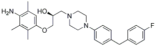 (S)-1-(4-AMINO-2,3,5-TRIMETHYL-PHENOXY)-3-{4-[4-(4-FLUORO-BENZYL)-PHENYL]-PIPERAZIN-1-YL}-PROPAN-2-OL Struktur