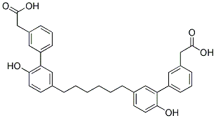 {5'-[6-(3'-CARBOXYMETHYL-6-HYDROXY-BIPHENYL-3-YL)-HEXYL]-2'-HYDROXY-BIPHENYL-3-YL}-ACETIC ACID Struktur