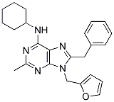 8-BENZYL-N-CYCLOHEXYL-9-((FURAN-2-YL)METHYL)-2-METHYL-9H-PURIN-6-AMINE Struktur