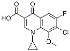 7-Chloro-1-cyclopropyl-6-fluoro-1,4-dihydro-8-methoxy-4-oxoquinoline-3-carboxylic acid Struktur