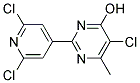 5-CHLORO-2-(2,6-DICHLORO-4-PYRIDYL)-6-METHYLPYRIMIDIN-4-OL, TECH Struktur