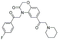 4-[2-(4-FLUORO-PHENYL)-2-OXOETHYL]-6-(2-PIPERIDIN--1-YL-ACETYL)-4H-BENZO[1,4]OXAZIN-3-ONE Struktur