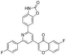 6-[4-(6-FLUORO-4-OXO-4H-CHROMEN-3-YL)-6-(4-FLUORO-PHENYL)-PYRIDIN-2-YL]-3H-BENZOOXAZOL-2-ONE Struktur