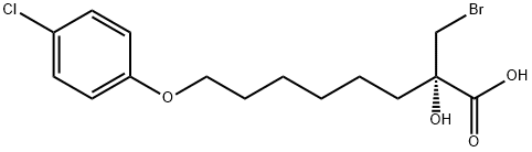 (S)-2-BROMOMETHYL-2-HYDROXY-8-(4-CHLOROPHENOXY)-OCTANOIC ACID Struktur