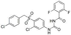 N-{3-CHLORO-4-[(4-CHLOROBENZYL)SULPHONYL]PHENYL}-N'-(2,6-DIFLUOROBENZOYL)UREA 80<90% Struktur